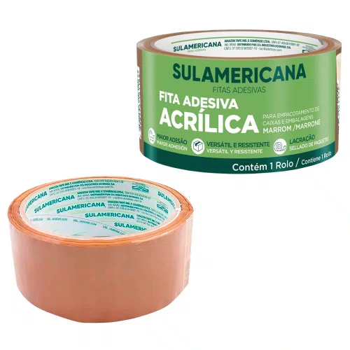 Fita Adesiva Marrom para Embalagem e Empacotamento 48MMX100M - Sulamericana