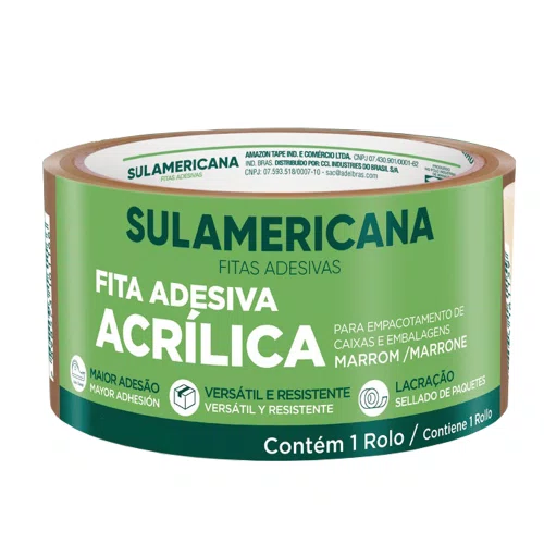 Kit 15 un. Fita Adesiva Marrom para Embalagem e Empacotamento 48MMX100M - Sulamericana