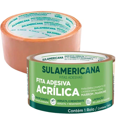Kit 30 un. Fita Adesiva Marrom para Embalagem e Empacotamento 48MMX40M - Sulamericana
