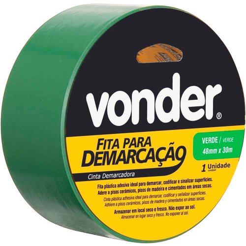 Fita Adesiva para Demarcação 48mm x 30m Verde - Vonder