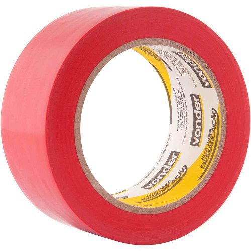 Fita Adesiva para Demarcação 48mm x 30m Vermelha - Vonder