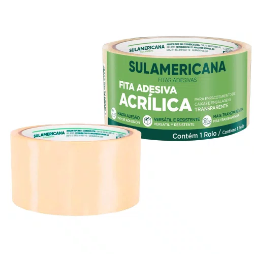 Fita Adesiva Transparente para Embalagem e Empacotamento 48MMX100M - Sulamericana