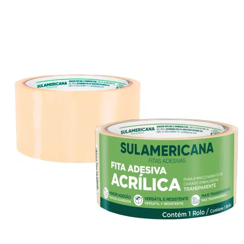 Fita Adesiva Transparente para Embalagem e Empacotamento 48MMX40M - Sulamericana