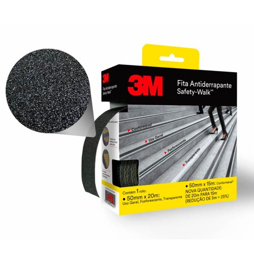Fita Antiderrapante Safety Walk Preto 50mm x 20m - 3M