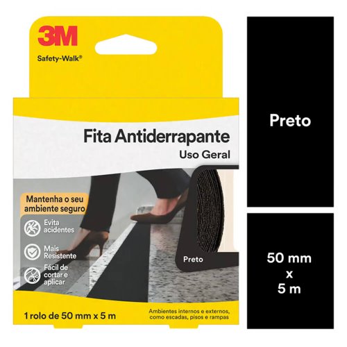 Fita Antiderrapante Safety Walk Preto 50mm x 5m - 3M