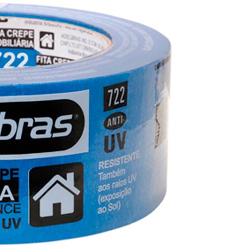 Fita Crepe 722 48mm x  50m Azul (Anti UV-IMOB) - Adelbras