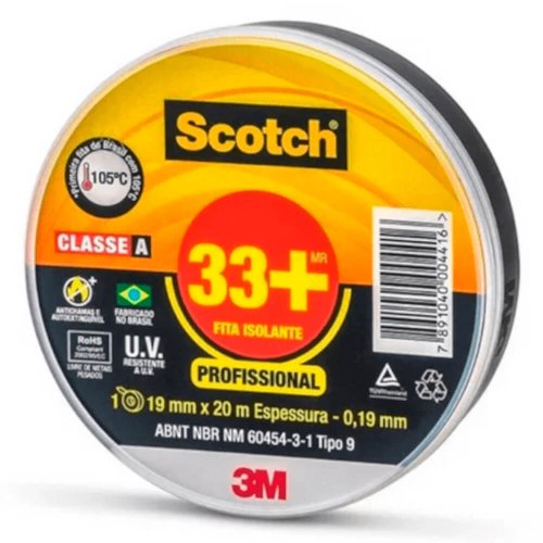 Fita Isolante Scotch 33+ - 19mm x 20m - 3M