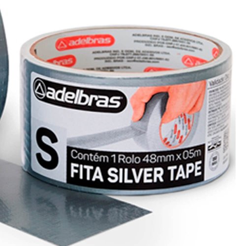 Fita Multiuso Tipo Silver Tape 48mm x 5m Prata - Adelbras