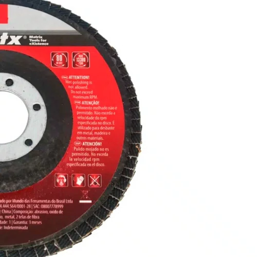 Flap Disc 115 x 22mm Grão #80 - MTX