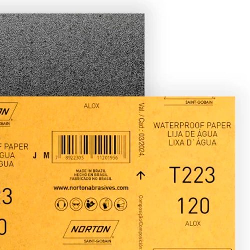 Folha de Lixa D'água T223 225x275mm #120 - Norton
