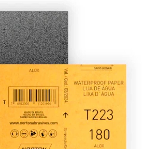 Folha de Lixa D'água T223 225x275mm #180 - Norton