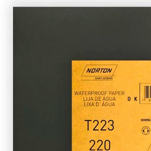 Folha de Lixa D'Água T223 225x275mm #220 - Norton