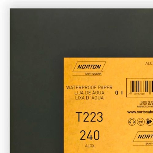 Folha de Lixa D'água T223 225x275mm #240 - Norton