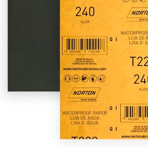 Folha de Lixa D'água T223 225x275mm #240 - Norton