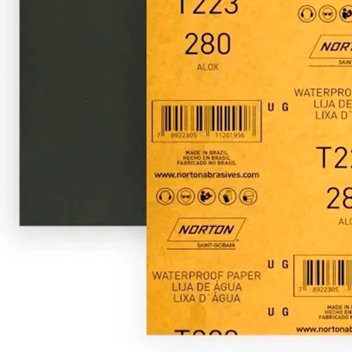 Folha de Lixa D'água T223 225x275mm #280 - Norton