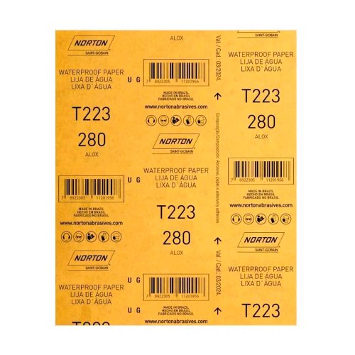 Folha de Lixa D'água T223 225x275mm #280 - Norton