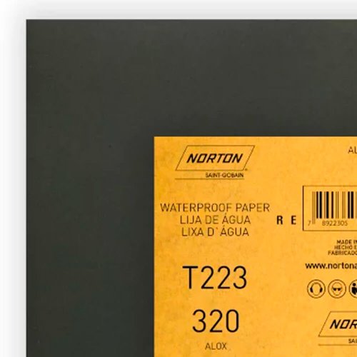 Folha de Lixa D'água T223 225x275mm #320 - Norton