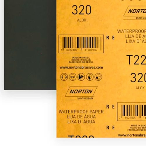 Folha de Lixa D'água T223 225x275mm #320 - Norton