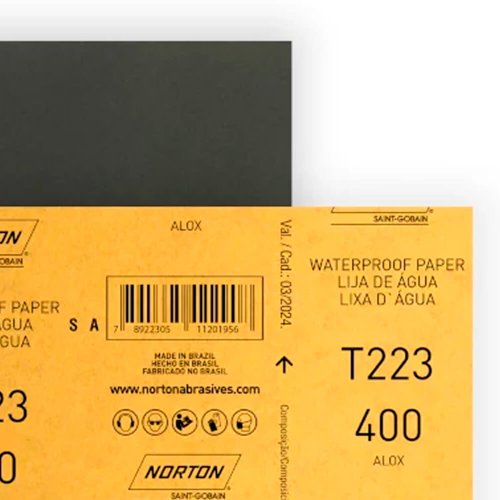 Folha de Lixa D'água T223 225x275mm #400 - Norton
