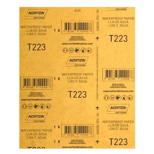 Folha de Lixa D'água T223 225x275mm #500 - Norton