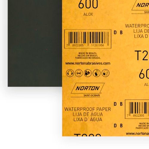 Folha de Lixa D'água T223 225x275mm #600 - Norton