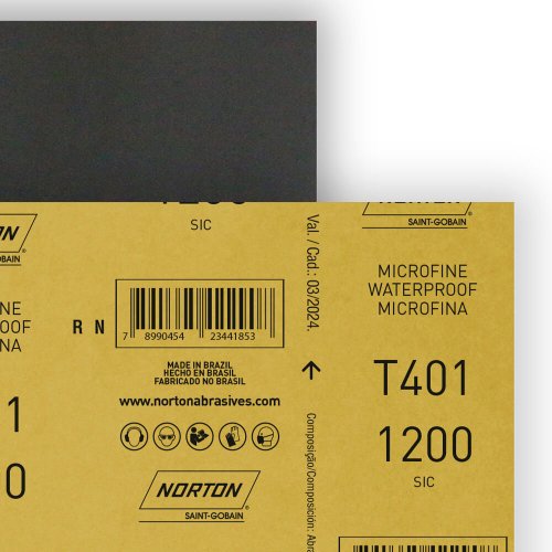 Folha de Lixa D'Água T401 230x280mm - #1200 - Norton
