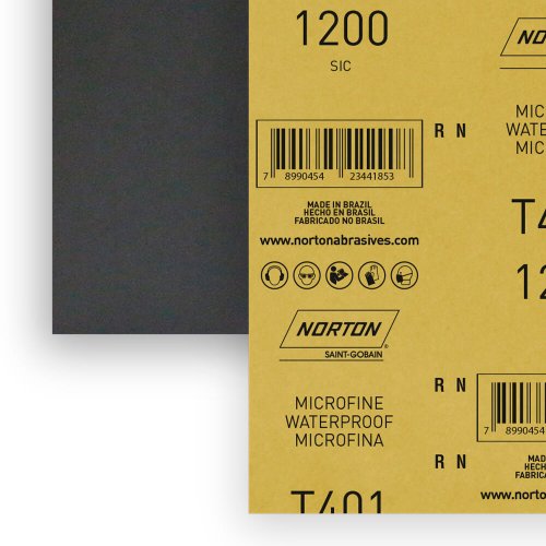 Folha de Lixa D'Água T401 230x280mm - #1200 - Norton