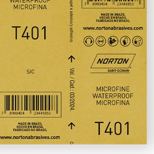 Folha de Lixa D'Água T401 230x280mm - #2000 - Norton