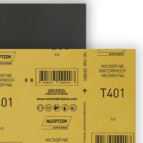 Folha de Lixa D'Água T401 230x280mm - #2500 - Norton