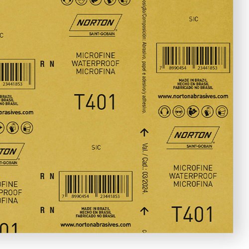 Folha de Lixa D'Água T401 230x280mm - #2500 - Norton