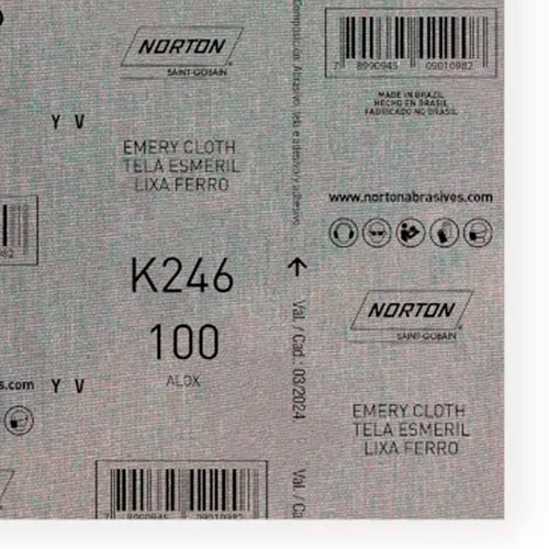 Folha de Lixa Ferro K246 #100 - Norton