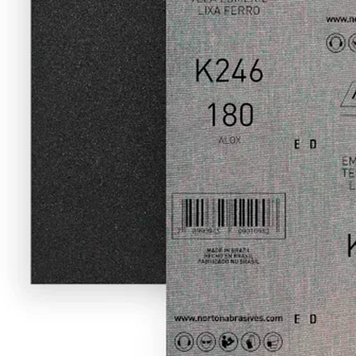 Folha de Lixa Ferro/Metal - K246 Grão 180 225x275mm - Norton