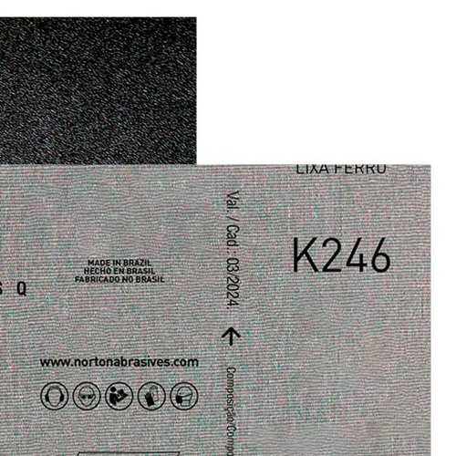 Folha de Lixa Ferro/Metal - K246 Grão 36 225x275mm - Norton