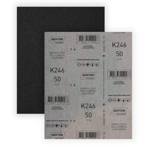 Folha de Lixa Ferro/Metal - K246 Grão 50 225x275mm - Norton