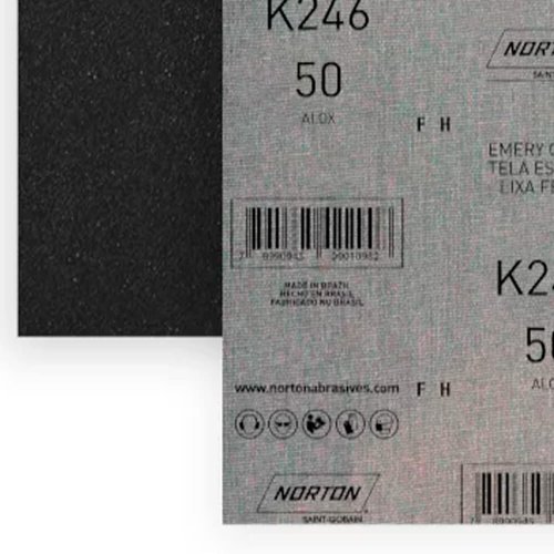 Folha de Lixa Ferro/Metal - K246 Grão 50 225x275mm - Norton