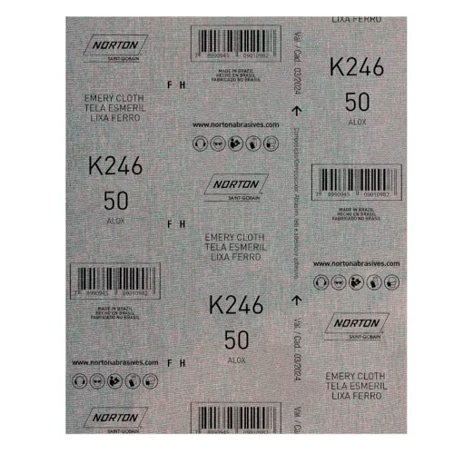Folha de Lixa Ferro/Metal - K246 Grão 50 225x275mm - Norton