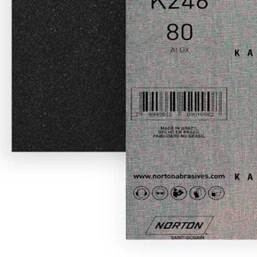 Folha de Lixa Ferro/Metal - K246 Grão 80 225x275mm - Norton