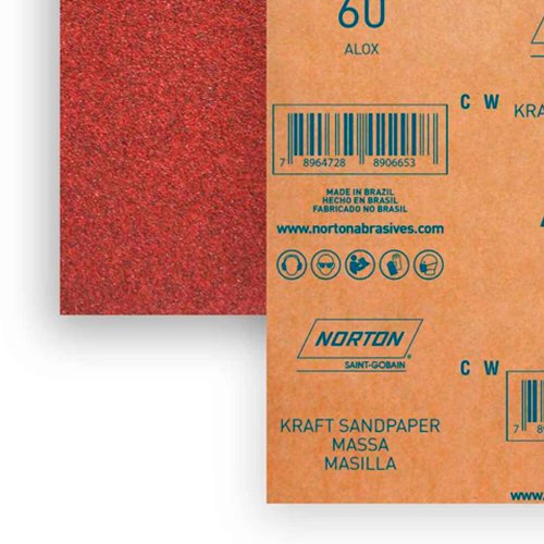 Folha de Lixa p/ Massas A257 - 225x275mm #60 - Norton