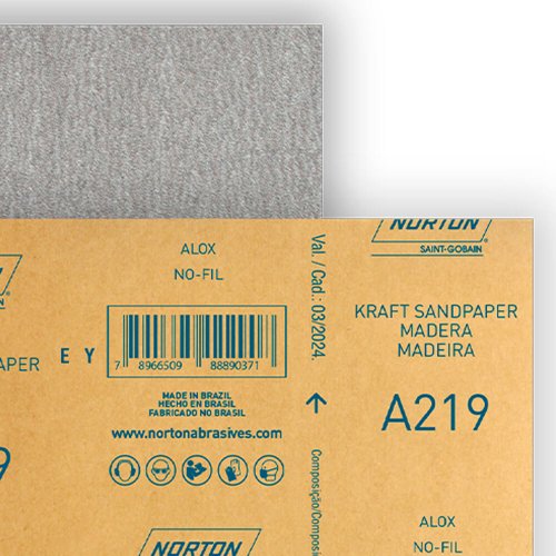 Folha de Lixa para Madeira A219 - 225x275 #180 - Norton