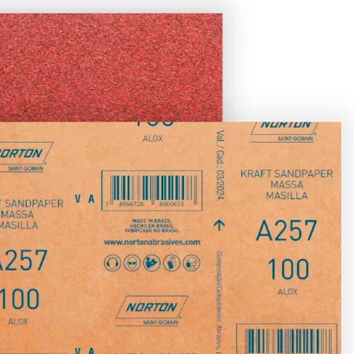 Folha de Lixa para Massas A257 - 225x275mm #100 - Norton