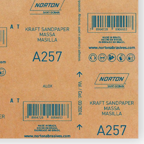 Folha de Lixa para Massas A257 - 225x275mm #36 - Norton