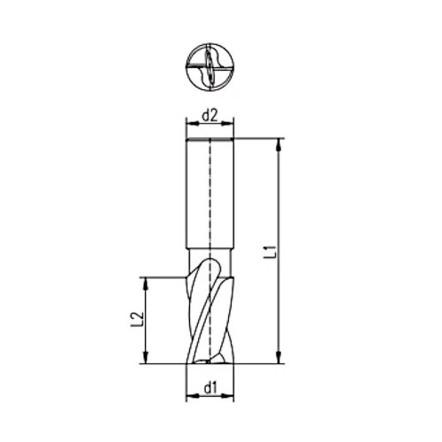 Fresa De Topo 1/2" D327 2 Cortes 1445 - 102.533 - Indufresa