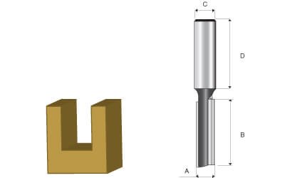 Fresa Paralela Dupla Haste 6mm Corte 6mm - D-09248 - Makita