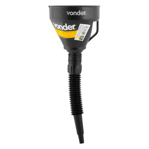 Funil de Plástico Flexível Preto 140mm - Vonder