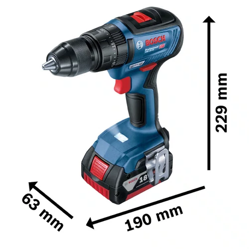 Furadeira/ Parafusadeira de Impacto à Bateria GSB 18V-50 com Maleta - Bosch