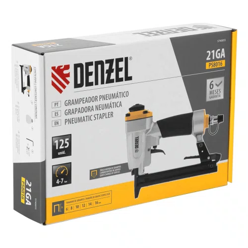 Grampeador Pneumático para Grampos 21GA 6-16mm - Denzel
