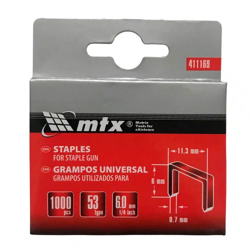 Grampo para Grampeador Tipo 53 6mm com 1000 peças - MTX