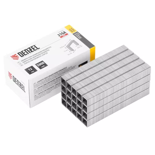 Grampos para Grampeador Pneumático 12mm com 5000 peças - Denzel