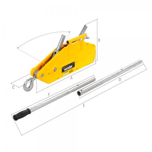 Guincho de Alavanca 3,2 t x 20m GAV 3200 - Vonder