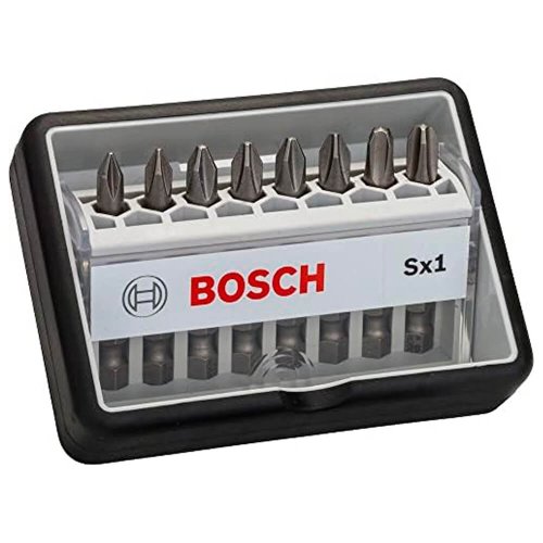 Jogo Bits Phillips 1/4" SX1 com 8 peças - Bosch
